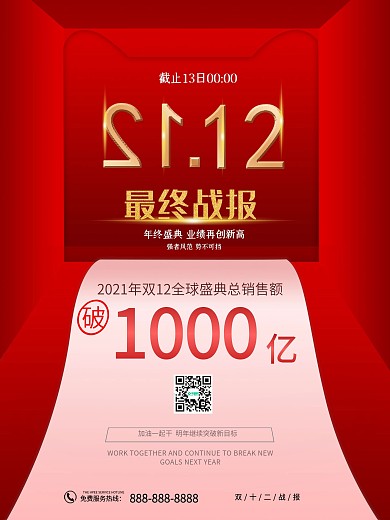 创意双12战报海报