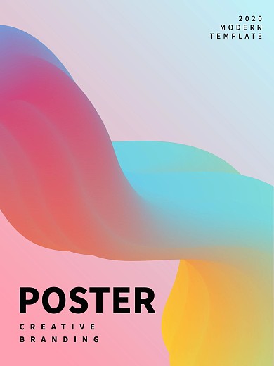 时尚促销海报矢量几何渐变元素