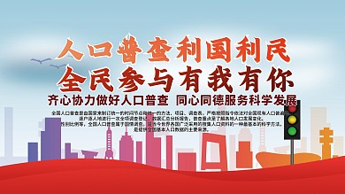 人口普查党建展板