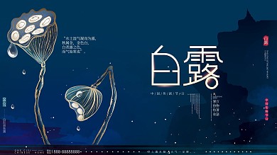 原创手绘简约大气改短白露节气介绍海报展板