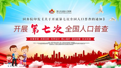 第七次人口普查开展通知展板