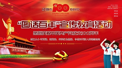 图话百年主题教育展板