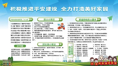 简约大气平安社区建设展板