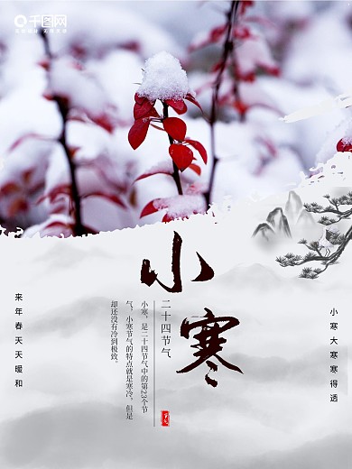 传统节气小寒海报二十四节气海报