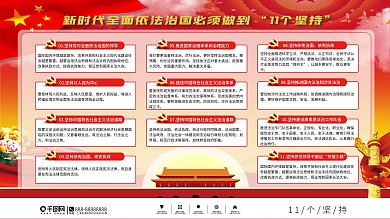 党建风依法治国必须做到11个坚持内容展板