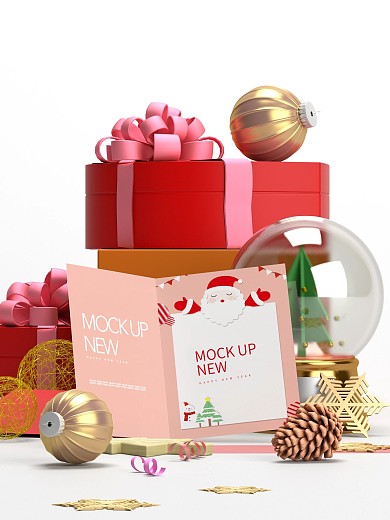 原创3D圣诞贺卡样机