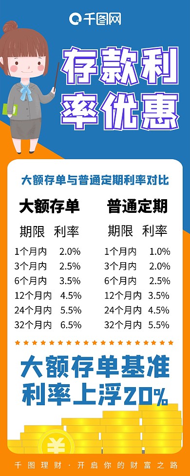 银行存款大额存单X展架易拉宝