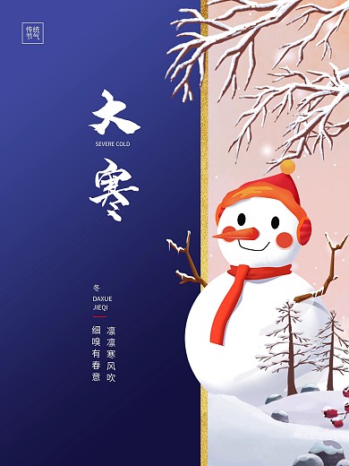 大寒二十四节气海报