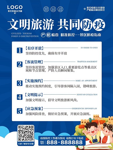 旅游景区防疫指南宣传海报