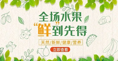 水果海报简笔画风格psd