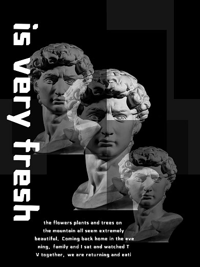 黑白灰经典抽象几何极简艺术大卫海报