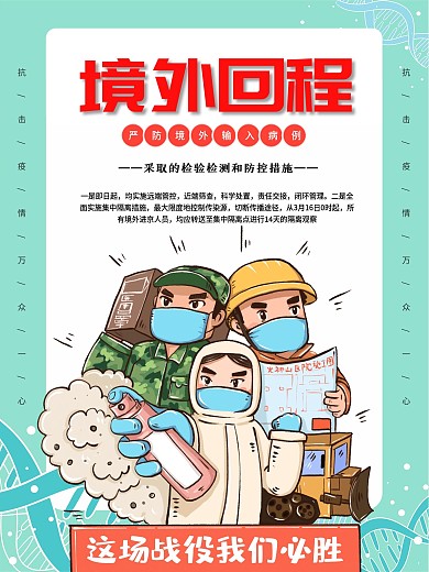 疫情期间境外回程注意事项海报