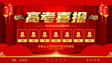 喜庆风高考喜报展板