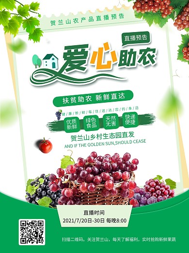 贺兰山助农直播海报