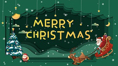 圣诞节快乐剪影海报