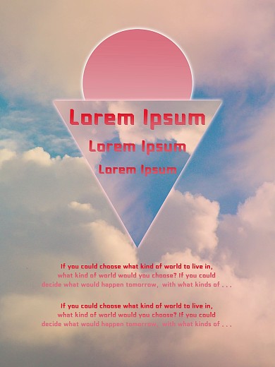 原宿风蓝紫渐变云彩云朵海报