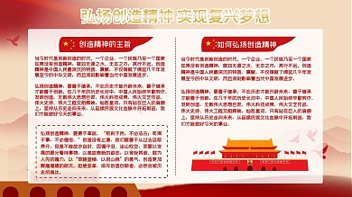 党建弘扬创造精神展板