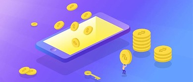 2.5D扁平渐变插画商务办公金融手机矢量