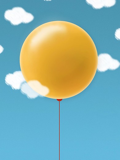 气球海报蓝天白云中的气球