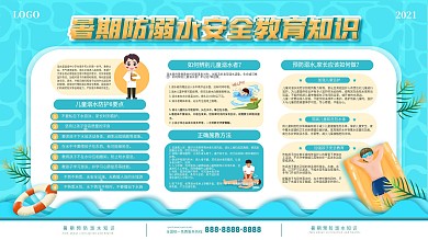 暑期防溺水安全教育知识展板