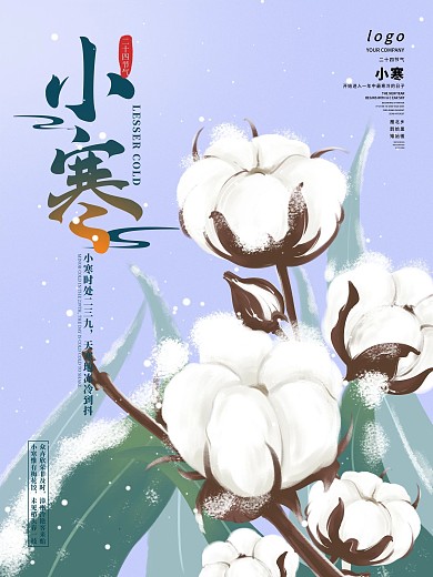 原创手绘小寒节气宣传海报