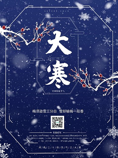 二十四节气之大寒创意海报