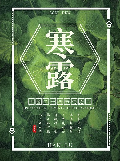 绿色清新中国二十四节气之寒露