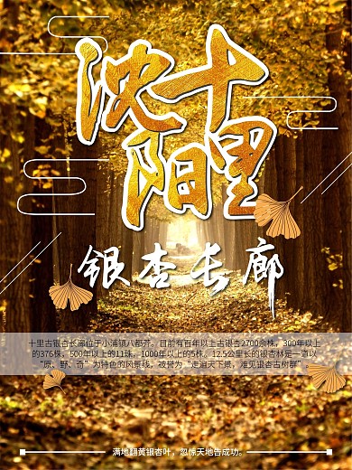 沈阳十里银杏长廊旅游宣传海报