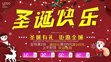 圣诞商场促销文案展板