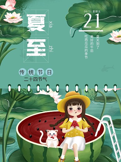 通用简约夏至摄影图海报节日促销展板宣传单