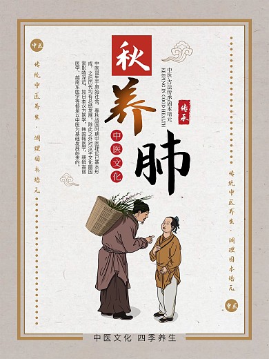 原创四季养生养肺海报