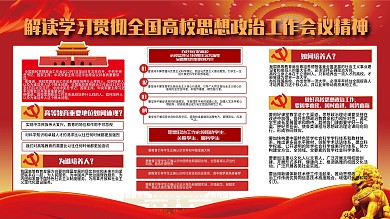 全国高校思想政治工作会议精神解读党建展板