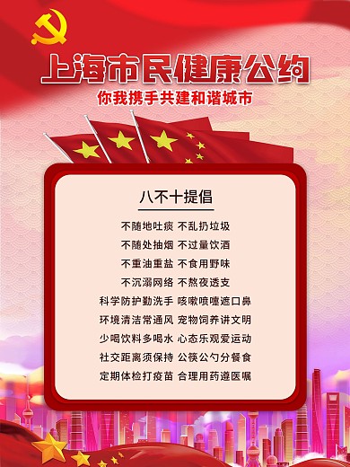 上海市民健康公约宣传海报