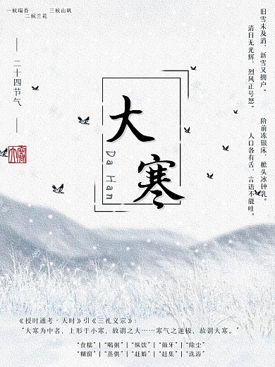 二十四节气大寒海报