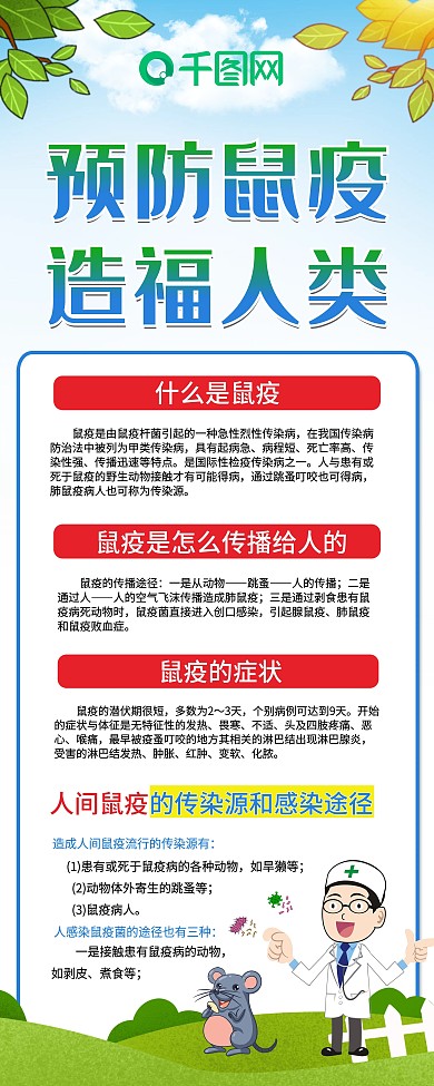 预防鼠疫知识X展架