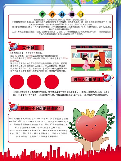 6.14献血日海报展板设计