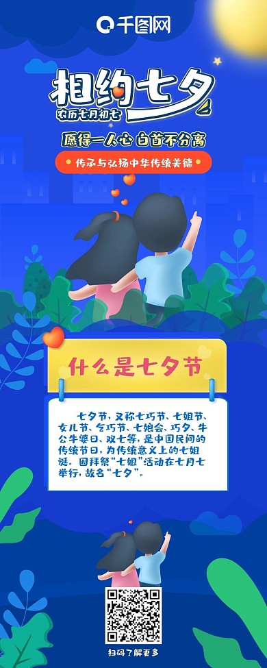 原创七夕节信息长图情人节干货分享
