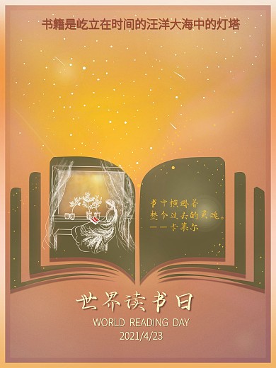 世界读书日海报四月