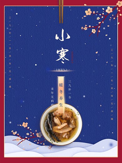 小寒节气养生补品宣传节日海报