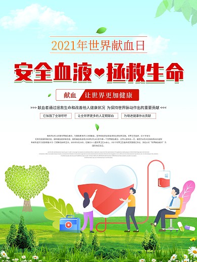 6.14世界献血日献血宣传系列海报展板