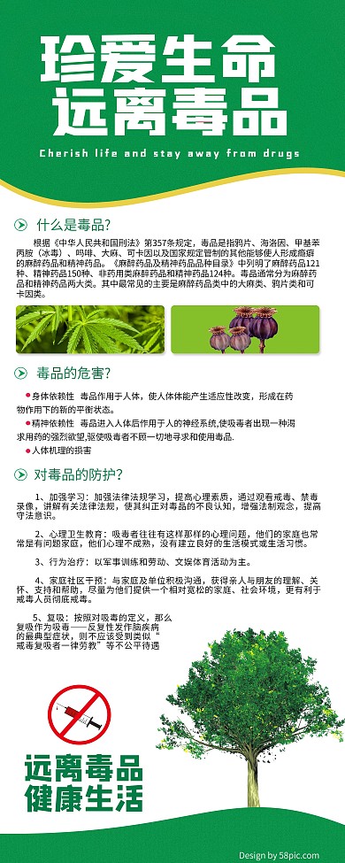 珍爱生命拒绝毒品展架设计