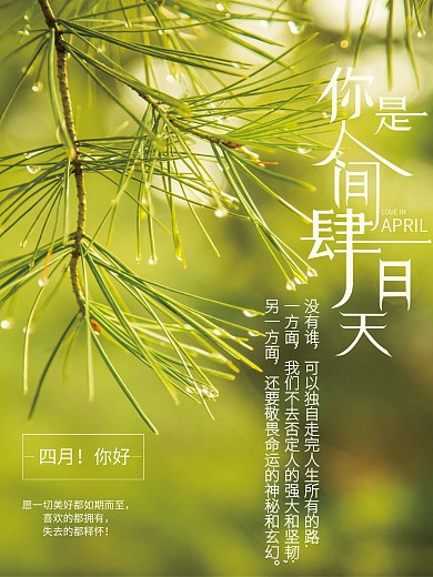 你好四月摄影图海报1