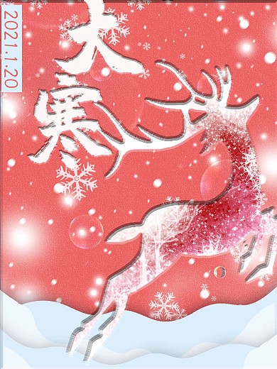 大寒二十四节气节日海报