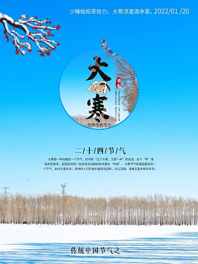 冬日蓝天雪地大寒
