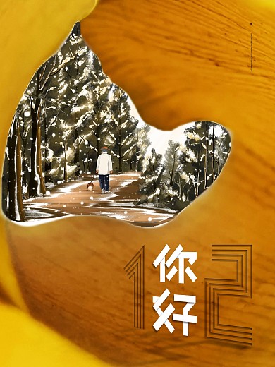 你好12月十二月节气宣传海报