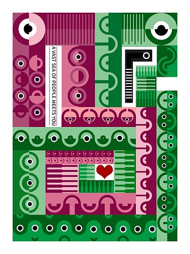 相遇创意几何原创海报