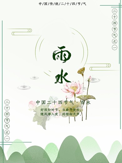 二十四节气雨水节气海报