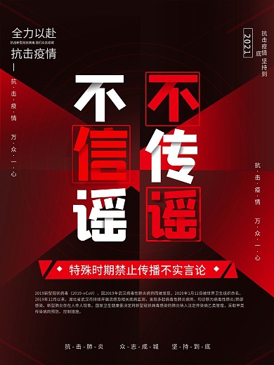 原创不信谣不传谣线上宣传海报