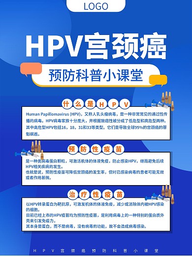 HPV宫颈癌预防科普宣传海报文化海报