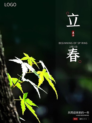 2021立春海报简约风海报节气海报